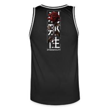 Éphémérité Rose Police Japonaise Soft Grunge - Maillot de basket Homme - noir/blanc - Dos - AI Model Male 185 dark (185cm)