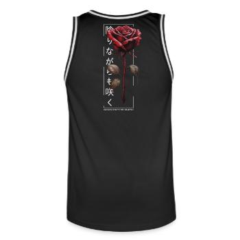 Blossom Despite The Shadow Rose Japanische Schrift - Männer Basketball-Trikot - Schwarz/Weiß - Hinten - AI Model Male 185 dark (185cm)