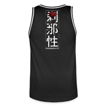 Éphémérité Rose Police Japonaise Soft Grunge - Maillot de basket Homme - noir/blanc - Dos - AI Model Male 185 dark (185cm)