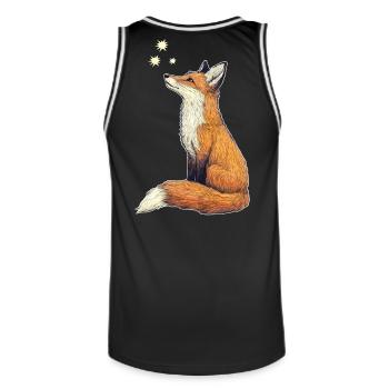 Fox with stars - Men's Basketball Jersey - black/white - Back - AI Model Male 185 dark (185cm)