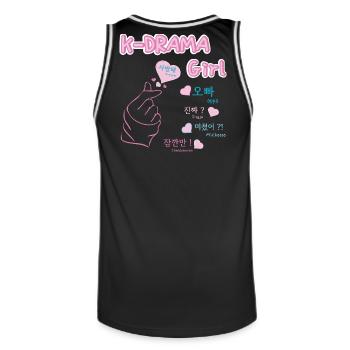 K-drama girl drame coréen songalag et hangul - Maillot de basket Homme - noir/blanc - Dos - AI Model Male 185 dark (185cm)
