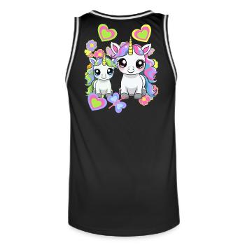 Licorne Licornes Cheval Chevaux Enfants - Maillot de basket Homme - noir/blanc - Dos - AI Model Male 185 dark (185cm)