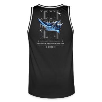 Ocean Manta Precious Treasure - Men's Basketball Jersey - black/white - Back - AI Model Male 185 dark (185cm)