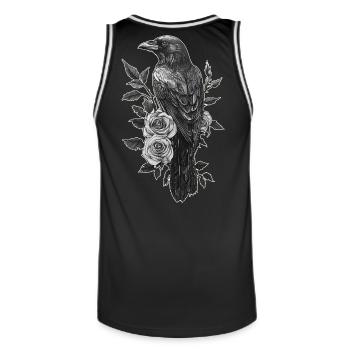 Raven - Men's Basketball Jersey - black/white - Back - AI Model Male 185 dark (185cm)