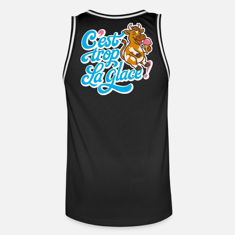 C'est trop la glace ! - Maillot de basket Homme - noir/blanc