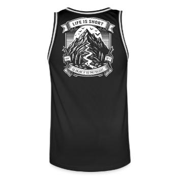 La vie est courte, alors profitez-en au maximum - Maillot de basket Homme - noir/blanc - Dos - AI Model Male 185 dark (185cm)