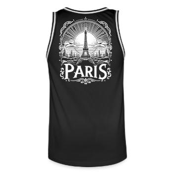 Paris Shirt Design mit Eiffelturm - la tour eiffel - Männer Basketball-Trikot - Schwarz/Weiß - Hinten - AI Model Male 185 dark (185cm)