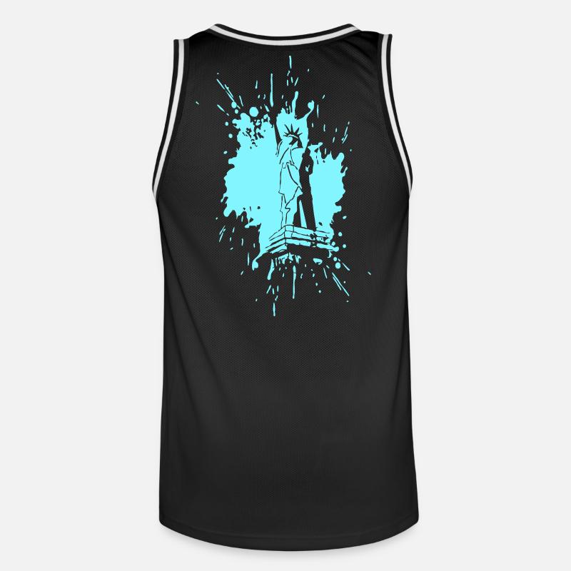 Freiheitsstatue in a Splash > Vectorgraphic - Männer Basketball-Trikot - Schwarz/Weiß