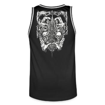 streetpunk tattoo design - Men's Basketball Jersey - black/white - Back - AI Model Male 185 dark (185cm)