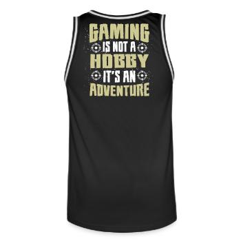 Motif d'aventure de passe-temps de jeu - Maillot de basket Homme - noir/blanc - Dos - AI Model Male 185 dark (185cm)