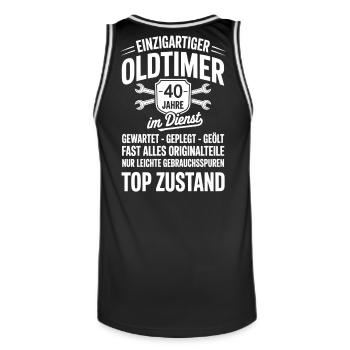 40 years in service - work anniversary oldtimer - Men's Basketball Jersey - black/white - Back - AI Model Male 185 dark (185cm)