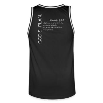 Le plan de Dieu - Proverbes 3:5-6 - Maillot de basket Homme - noir/blanc - Dos - AI Model Male 185 dark (185cm)
