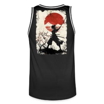 Japan vintage samurai - Männer Basketball-Trikot - Schwarz/Weiß - Hinten - AI Model Male 185 dark (185cm)