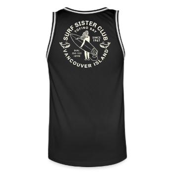 Schwesterclub Surf Vancouver Island - Männer Basketball-Trikot - Schwarz/Weiß - Hinten - AI Model Male 185 dark (185cm)