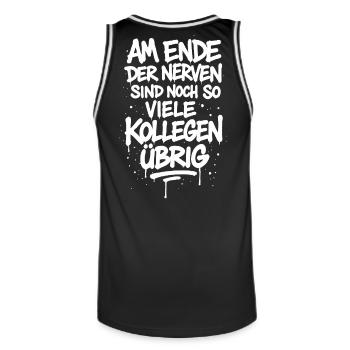 À bout de nerfs, il reste encore tant de collègues - Maillot de basket Homme - noir/blanc - Dos - AI Model Male 185 dark (185cm)