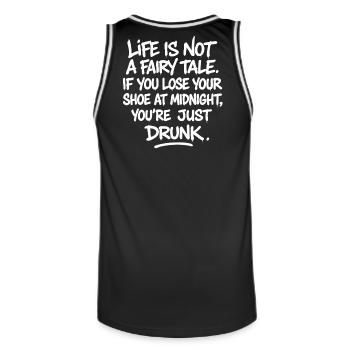 La vie n’est pas un conte de fées - betrunken Spruch - Maillot de basket Homme - noir/blanc - Dos - AI Model Male 185 dark (185cm)