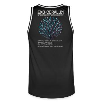 Exo Coral 01 – Design extraterrestre futuriste de science-fiction - Maillot de basket Homme - noir/blanc - Dos - AI Model Male 185 dark (185cm)