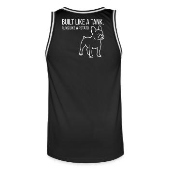 Short nose, big mouth – French Bulldog - Men's Basketball Jersey - black/white - Back - AI Model Male 185 dark (185cm)