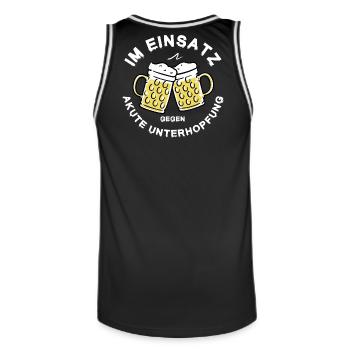 In Action Against Underhopping Beer Saying Funny - Men's Basketball Jersey - black/white - Back - AI Model Male 185 dark (185cm)