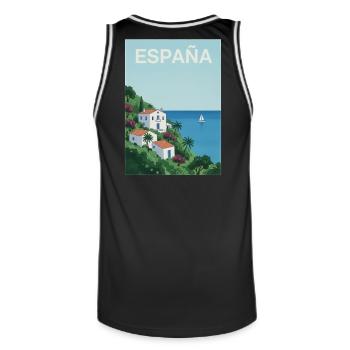 Idylle côtier espagnol - Maillot de basket Homme - noir/blanc - Dos - AI Model Male 185 dark (185cm)
