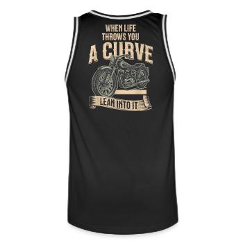 Kurve voraus, lehn dich hinein Motorrad - Männer Basketball-Trikot - Schwarz/Weiß - Hinten - AI Model Male 185 dark (185cm)