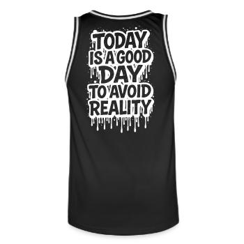 Aujourd’hui est une bonne journée Graffiti Spruch évite la réalité - Maillot de basket Homme - noir/blanc - Dos - AI Model Male 185 dark (185cm)
