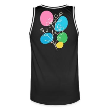 Minimalist Floral Graphic, Boho Summer - Men's Basketball Jersey - black/white - Back - AI Model Male 185 dark (185cm)