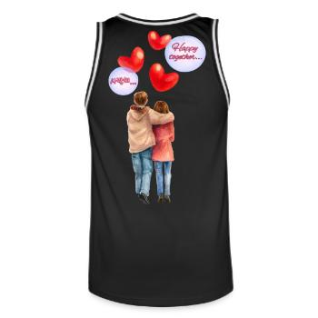 Heureux ensemble – Illustration romantique à l’aquarelle - Maillot de basket Homme - noir/blanc - Dos - AI Model Male 185 dark (185cm)