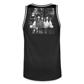Power Strike Bowling Grunge - Männer Basketball-Trikot - Schwarz/Weiß - Hinten - AI Model Male 185 dark (185cm)