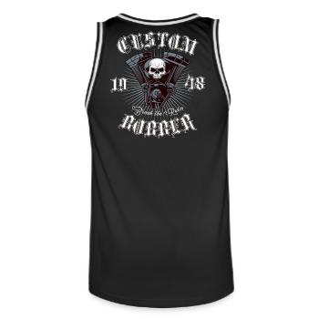 Bobber Chopper Motorcycle Design - Men's Basketball Jersey - black/white - Back - AI Model Male 185 dark (185cm)