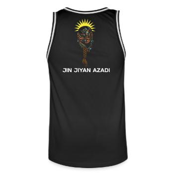 Jin Jiyan azadi - frauen leben freiheit - Männer Basketball-Trikot - Schwarz/Weiß - Hinten - AI Model Male 185 dark (185cm)