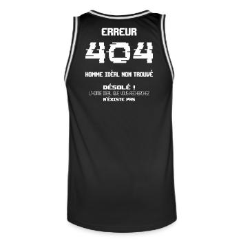Error 404 Ideal Man Not Found - Men's Basketball Jersey - black/white - Back - AI Model Male 185 dark (185cm)
