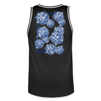 Mirrorballs in blue - Men's Basketball Jersey - black/white - Back - AI Model Male 185 dark (185cm)