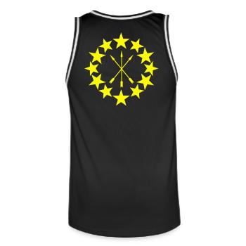 Drapeau circassien – Adyghe 12 étoiles Heritage Design - Maillot de basket Homme - noir/blanc - Dos - AI Model Male 185 dark (185cm)