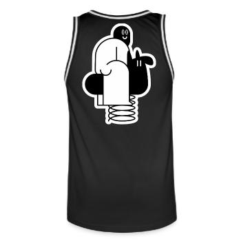 Swinging Thug - Männer Basketball-Trikot - Schwarz/Weiß - Hinten - AI Model Male 185 dark (185cm)