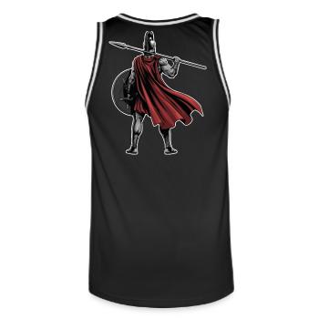 Spartan Back Spear Shield Mascot Fitness - Men's Basketball Jersey - black/white - Back - AI Model Male 185 dark (185cm)