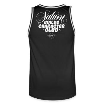 Saturn formt Charakter Club - Männer Basketball-Trikot - Schwarz/Weiß - Hinten - AI Model Male 185 dark (185cm)
