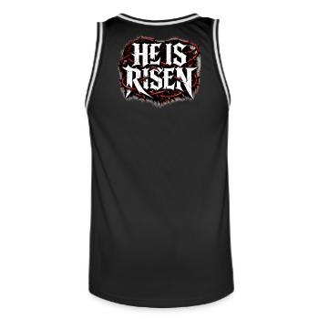 he is risen streetwear vintage - Männer Basketball-Trikot - Schwarz/Weiß - Hinten - AI Model Male 185 dark (185cm)