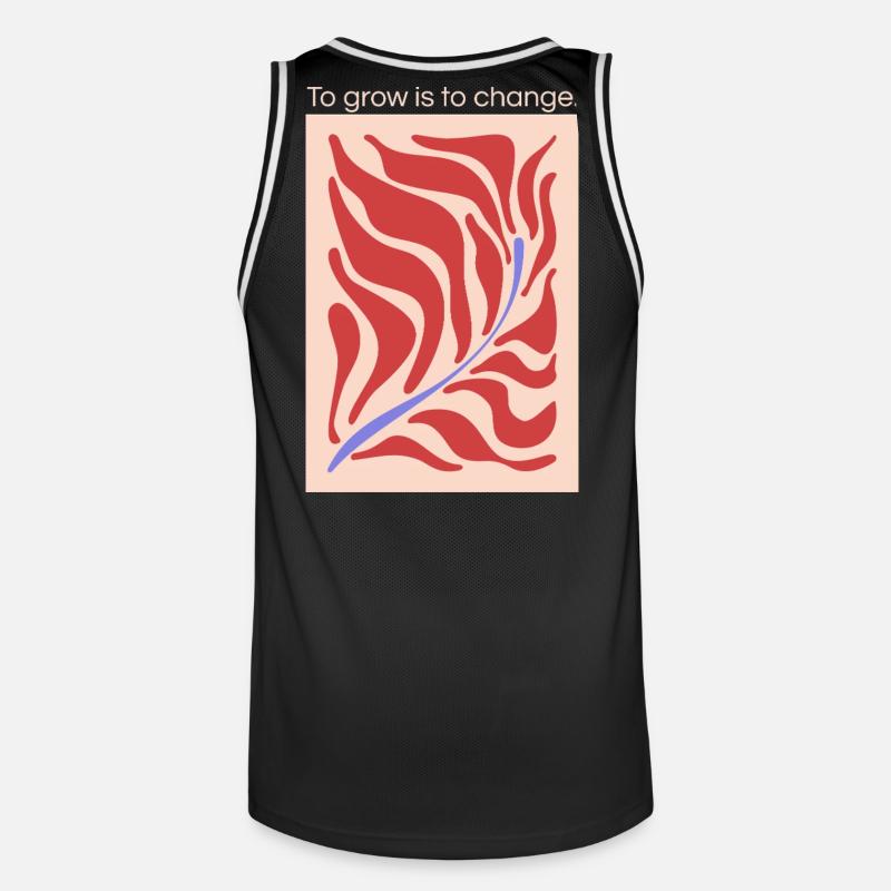 Growth through change – leaf shape pattern - Men's Basketball Jersey - black/white