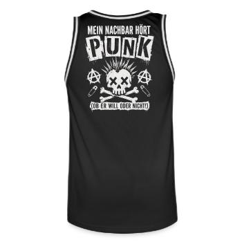 Mein Nachbar Hört Punk Lustiges Punk Shirt - Männer Basketball-Trikot - Schwarz/Weiß - Hinten - AI Model Male 185 dark (185cm)