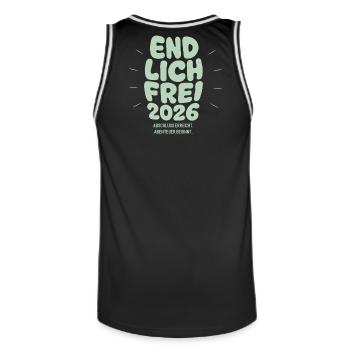 Endlich Frei - Abschluss 2026 - Männer Basketball-Trikot - Schwarz/Weiß - Hinten - AI Model Male 185 dark (185cm)