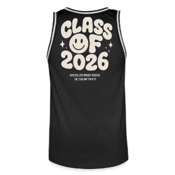Abschluss 2026 - die Zukunft ruft! - Männer Basketball-Trikot - Schwarz/Weiß - Hinten - AI Model Male 185 dark (185cm)
