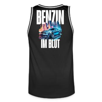 Benzin im Blut Neon - Männer Basketball-Trikot - Schwarz/Weiß - Hinten - AI Model Male 185 dark (185cm)