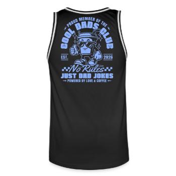 Cool Dads Club - Dad 2026 Gift Father Father's Day - Men's Basketball Jersey - black/white - Back - AI Model Male 185 dark (185cm)