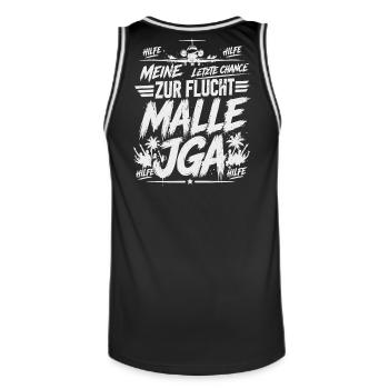 Malle JGA 2026 Meine letzte Chance zur Flucht - Männer Basketball-Trikot - Schwarz/Weiß - Hinten - AI Model Male 185 dark (185cm)