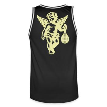Tennis, Fun Shirt Angel Cherub Retro Renaissance - Maillot de basket Homme - noir/blanc - Dos - AI Model Male 185 dark (185cm)
