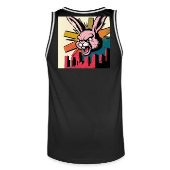 Déchaînement du lapin maléfique - Maillot de basket Homme - noir/blanc - Dos - AI Model Male 185 dark (185cm)