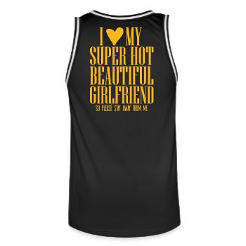 Girlfriend Saying Partner Look Gift - Men's Basketball Jersey - black/white - Back - AI Model Male 185 dark (185cm)