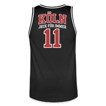 Jeck Für Immer Kölner Karneval Kölle Alaaf Kostüm - Männer Basketball-Trikot - Schwarz/Weiß - Hinten - AI Model Male 185 dark (185cm)