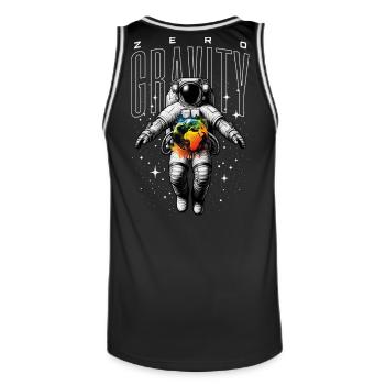 Zero Gravity Astronaut – Weltall & Erde - Männer Basketball-Trikot - Schwarz/Weiß - Hinten - AI Model Male 185 dark (185cm)